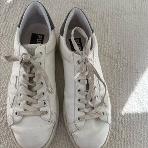 White Pure Star Golden Goose’s with dark grey metallic back